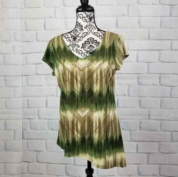 Dressbarn women's sz m geo print top - Picture 1 of 8
